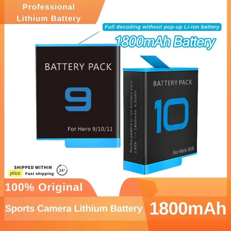 Nuovo 1800Mah Gopro 9 Gopro 10 Batteria Al Litio Black Hero 10 Fotocamera Sportiva Bateria Fit Ahdbt-901 Accessori Per Batteria Della Fotocamera