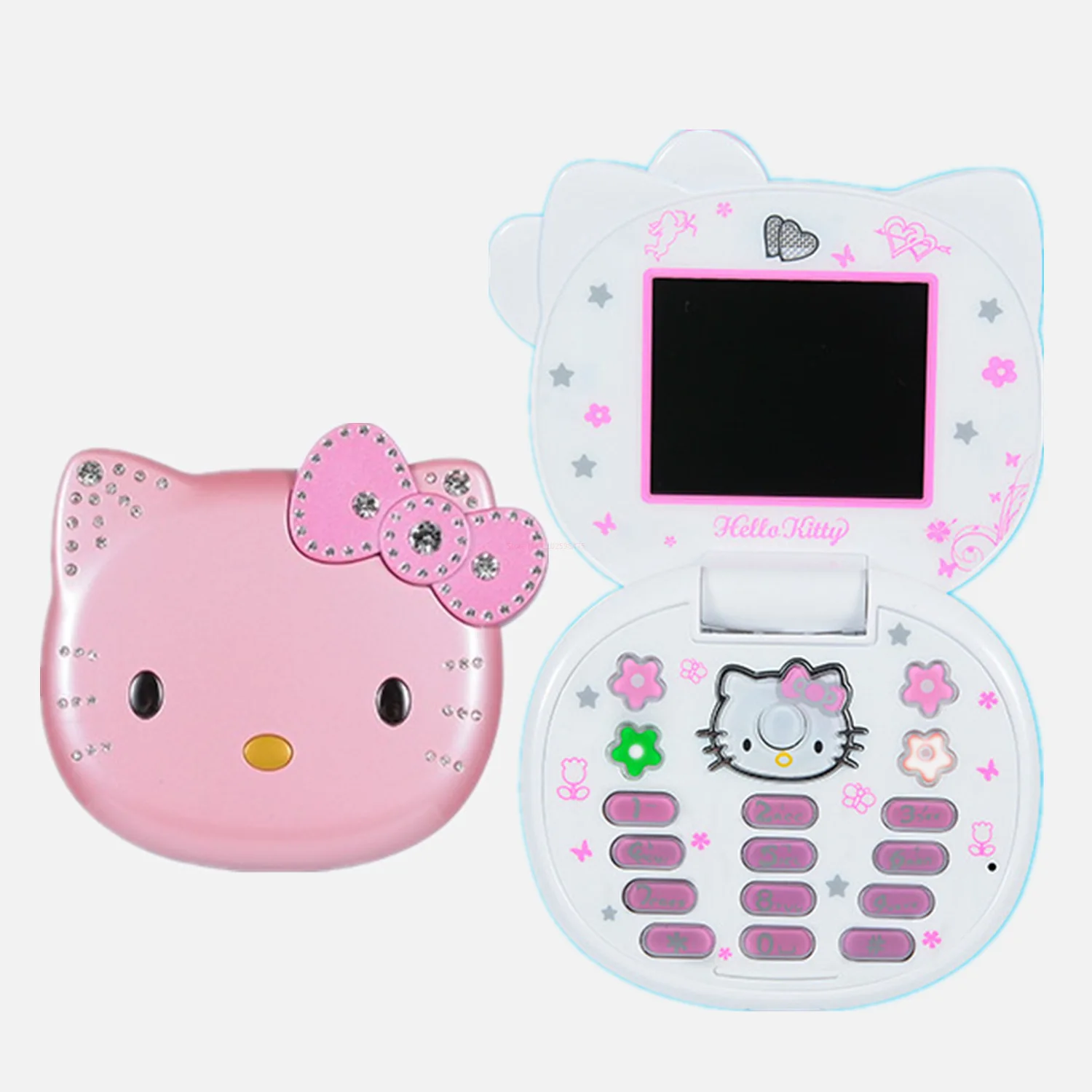 Sanrio Hello Kitty Phone Sanrio Hello Kitty Flip Phone Kawaii K688 Cartoon Kids Taiml Cute Mini Phone Birthday Gifts for Children