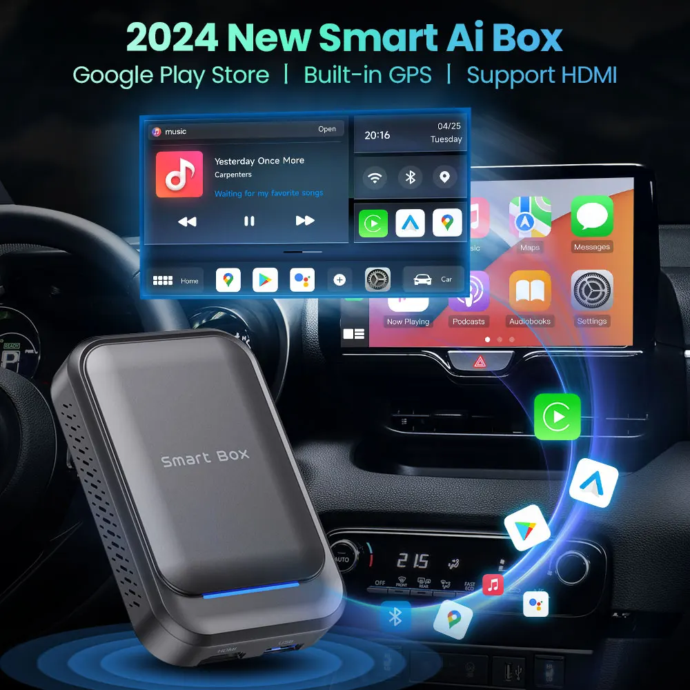 

AuroraLInk Wired to Wireless CarPlay Ai Box Android Auto Adapter Car play Video TV Box Android 11 For Toyota MG Mazada Volvo Kia
