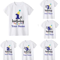 Boy Birthday Number Name Cartoon T Shirt Number 1 2 3 4 5 6 7 8 9 Graphic Kids Clothes Children Birthday T-shirts Funny Gift 1