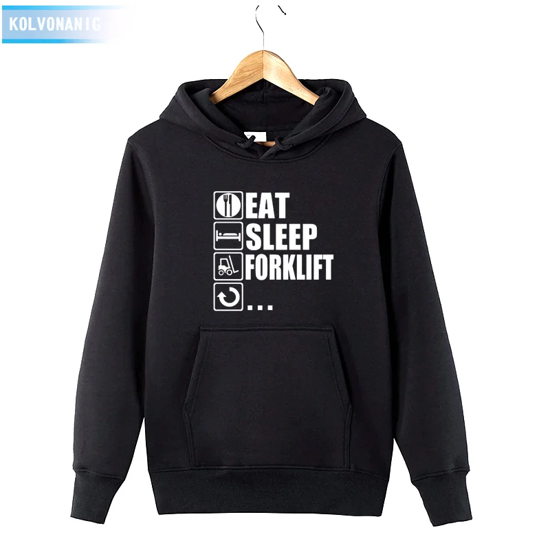 2022 Men's Autumn&winter Hoodies Brand Dress Eat Sleep Forklift Truck