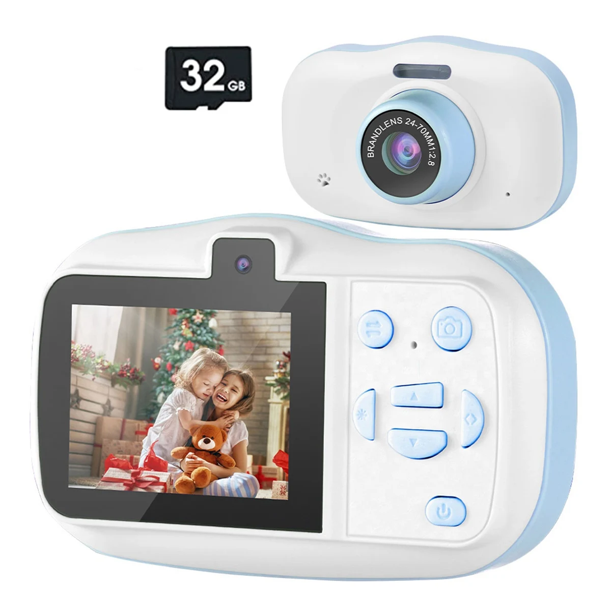 

Children Camera Waterproof 1080P Mini Selfie Kid Toy Digital Cameras 32G Video Camcorder Toy Kids Birthday Gift-B