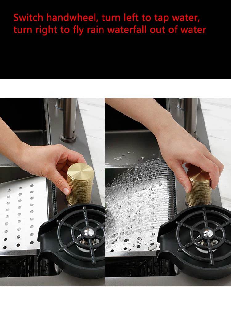 Nano Stepped Sink 304 Stainless Steel Vegetable Wash Basin High PressureCup Washer Coffee Shop Wine Bar Sink Kitchen Sink 2