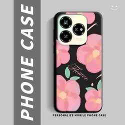 Cartoon Cute Cat Flower Shockproof Silicone Phone Case - Soft and Stylish Back Cover for ZTE Blade V60 4G (HS-C0085)