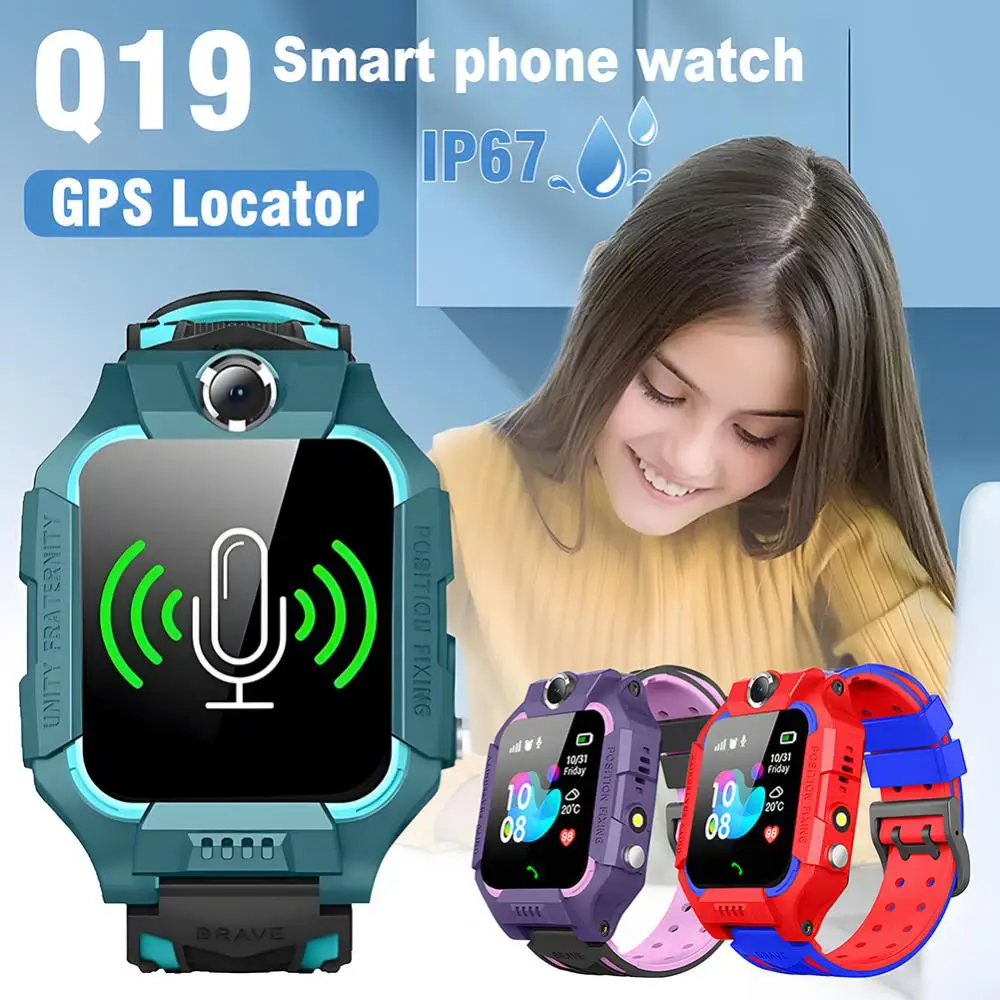어린이 스마트 워치 GPS 영상 통화 SOS IP67 방수 어린이 스마트 워치, 카메라 모니터 위치 추적기, 소년 소녀용 시계