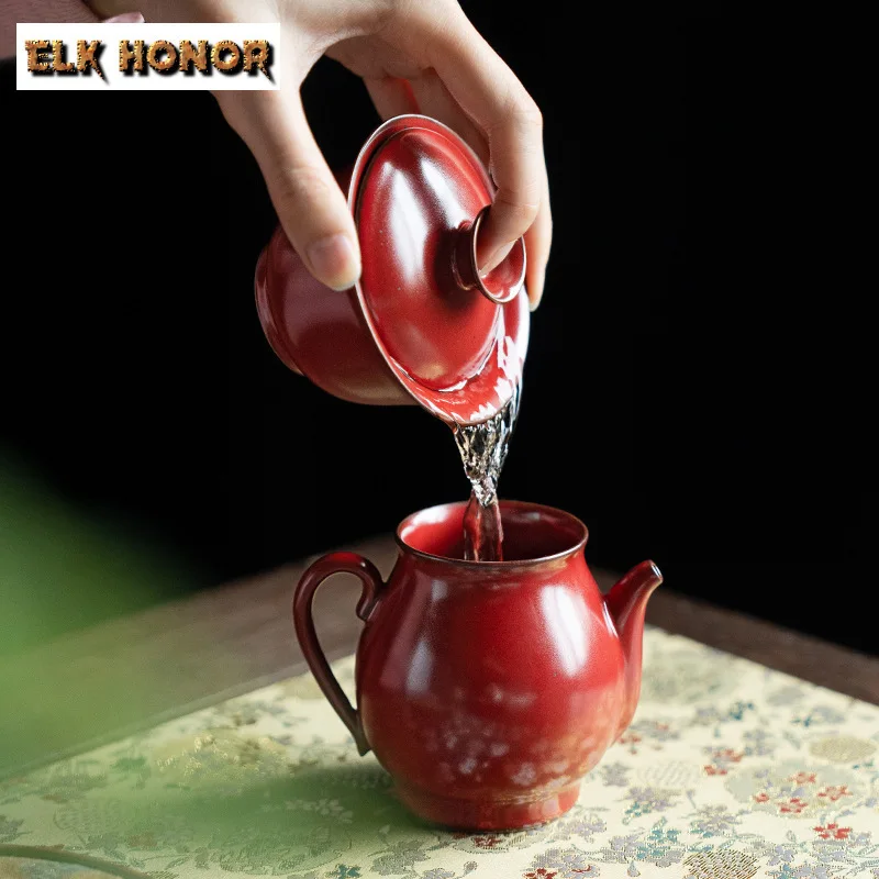 150ml Original Mineral Glaze Gaiwan Zen Cinnabar Red Tea Tureen Anti Scald Cover Bowl Aesthetic Tea Brewing Teaware Cafes Gift