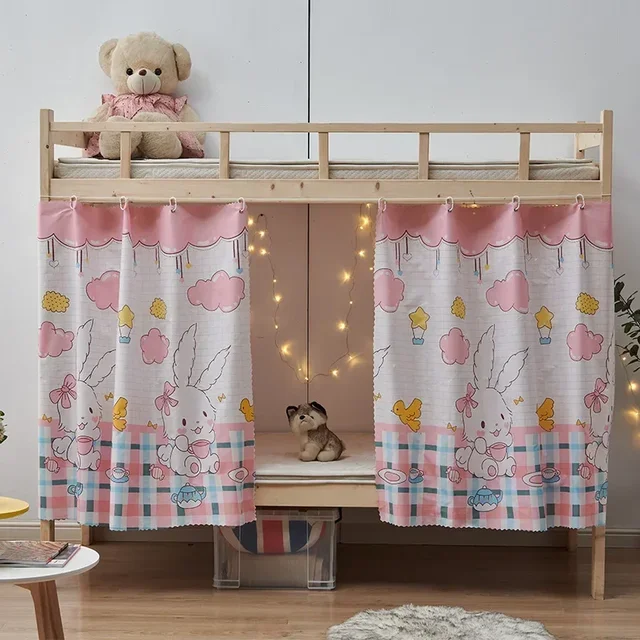 Rideaux de lit occultants moustiquaire dortoir lit tente bas superposé respirant auvent rideaux de lit pour enfants chambre décor à la maison 3