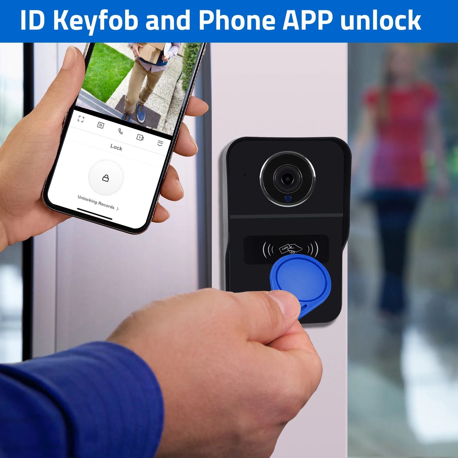 Tuya Smart Video Doorbell, campainha ao ar livre WiFi com Chime Poe,  interfone de vídeo sem fio, vida inteligente, câmera, cartão de  identificação - AliExpress