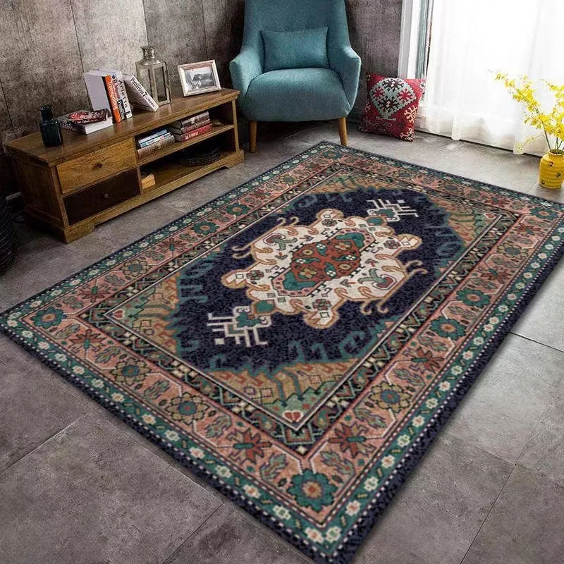 

Bohemian Cross-border Ethnic Style Living Room Carpet Hotel Bedroom Bed Blanket European and American Retro Floor Kitchen Mat