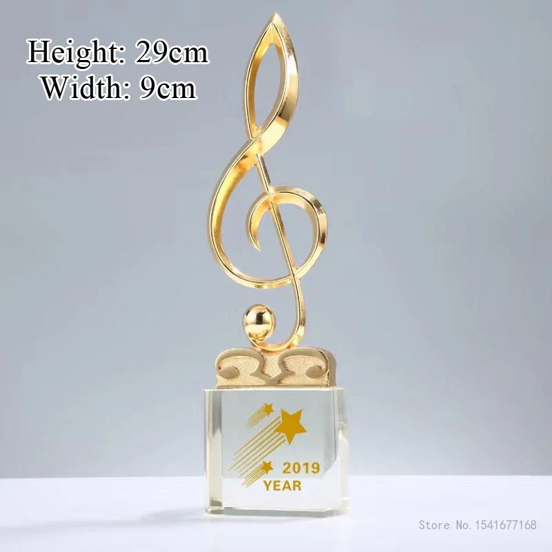 Customized Music Notation Crystal Trophy Lettering Medal Excellent Singer, Speech, Competition, Award, Gold, Silver, Copper, 1Pc