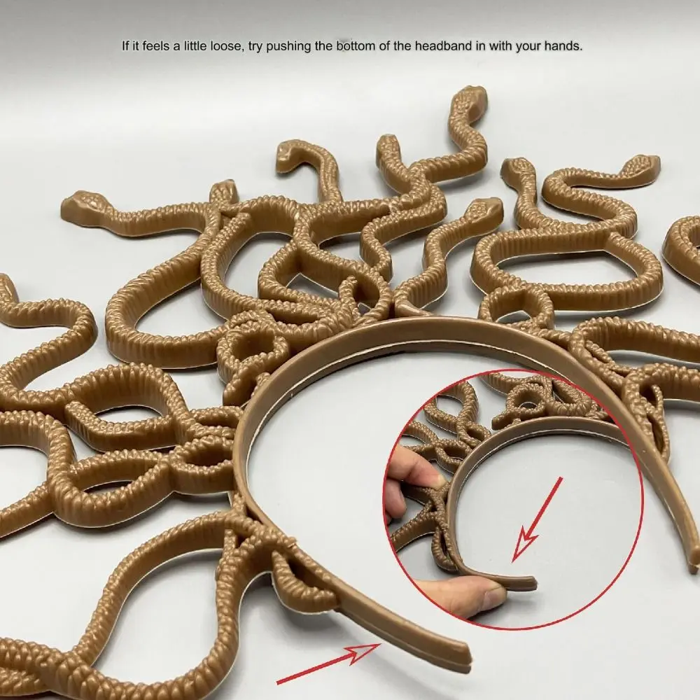 Neue Horror Halloween Stirnband Punk realistische Schlangen haar Reifen rutsch feste Kopf bedeckung Cosplay Kostüm Prop Party liefert – Detail 5