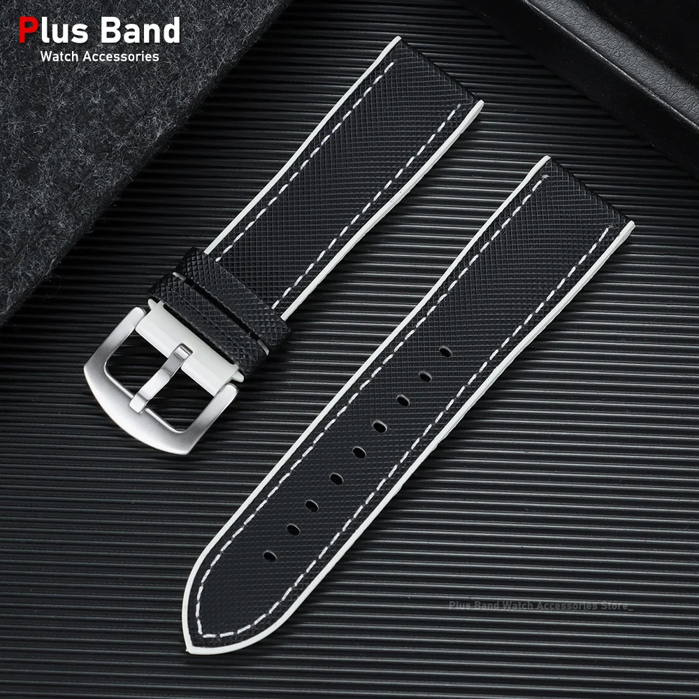 Nylon Sailcloth Rubber Hybrid Waterproof Watch Strap Bracelet