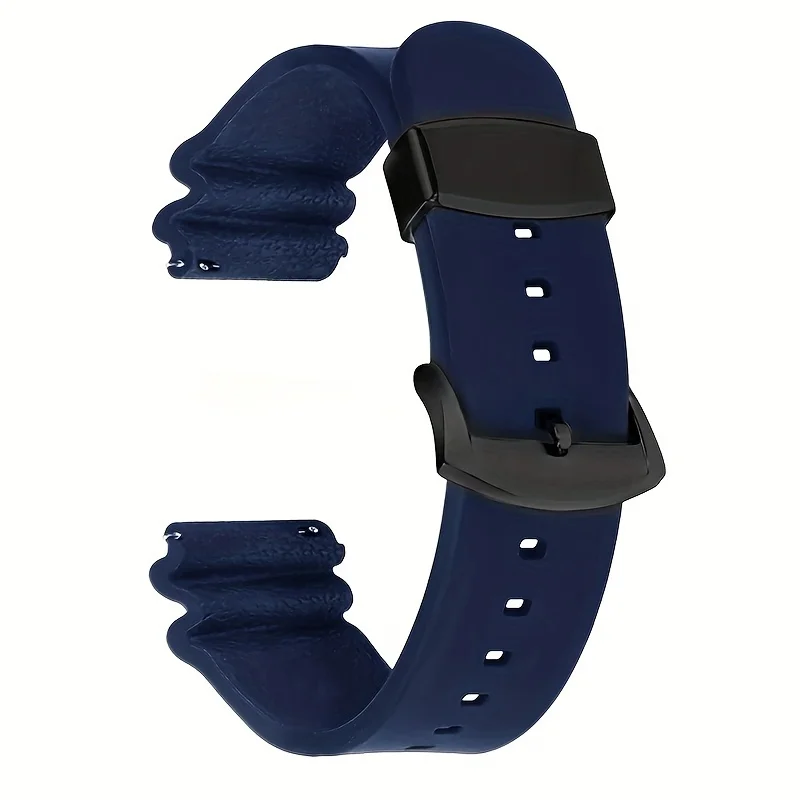 Waterproof Silicone Diving Watch Band with Metal Ring - 20mm/22mm