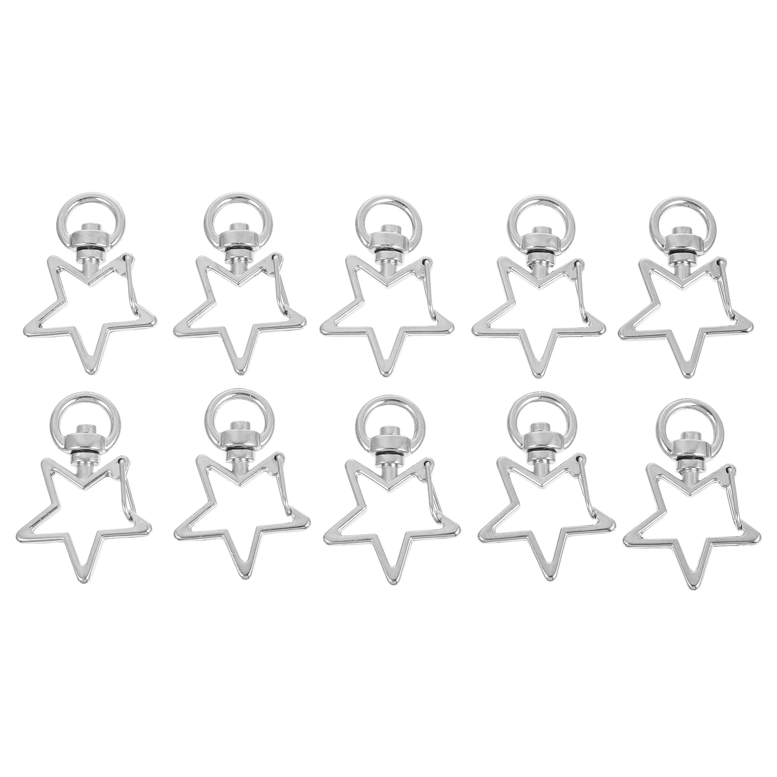 

40 Pcs Star Keychain Lobster Claw Swivel Clasp Fob Jewelry Making Clasps Connection Buckle