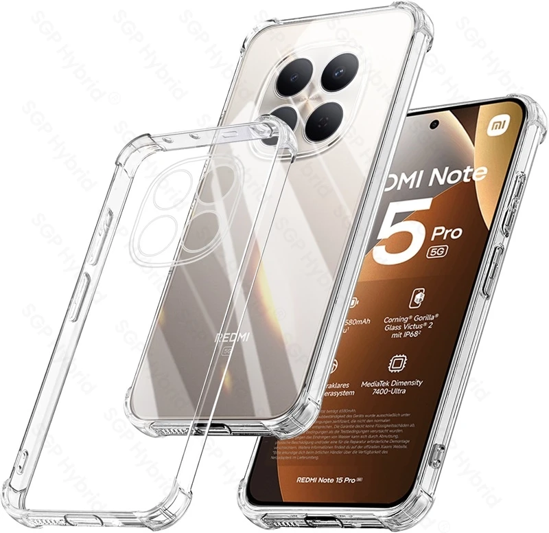 Transparent Shockproof TPU Protective Case with Clear Airbag Corners