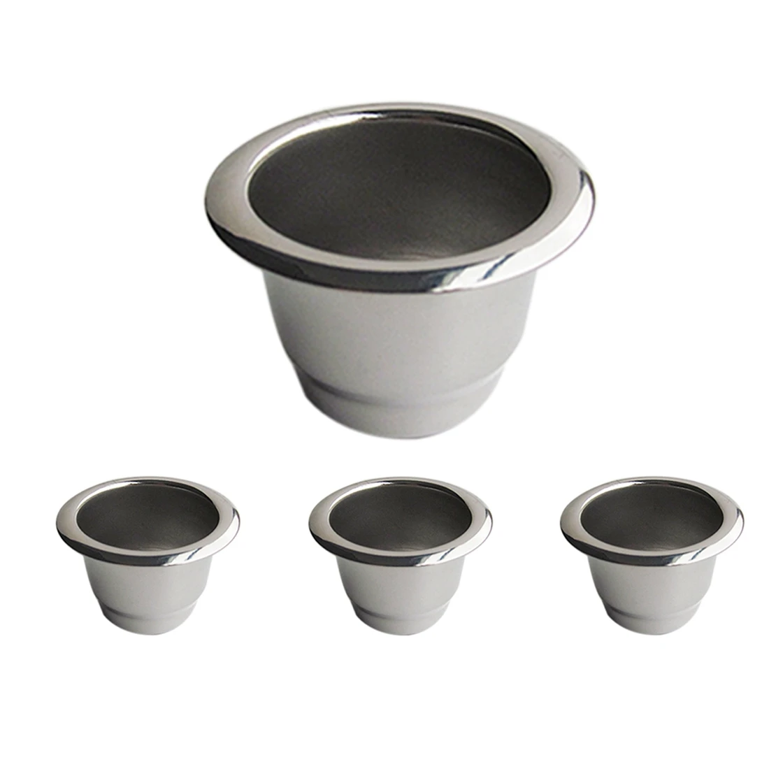 

4Pcs for Nespresso Stainless Steel Refillable Coffee Capsule Coffee Filter Reusable Coffee Pod Reusable Cafe Machine DIY