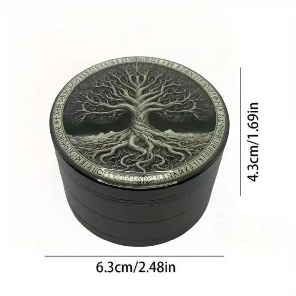 50/63mm Life Tree Herb Grinder 4-layer Manual Spice Pepper Mill Mortar Raw Grass Tobacco Grinder Smoking Cigarette Accessories 3