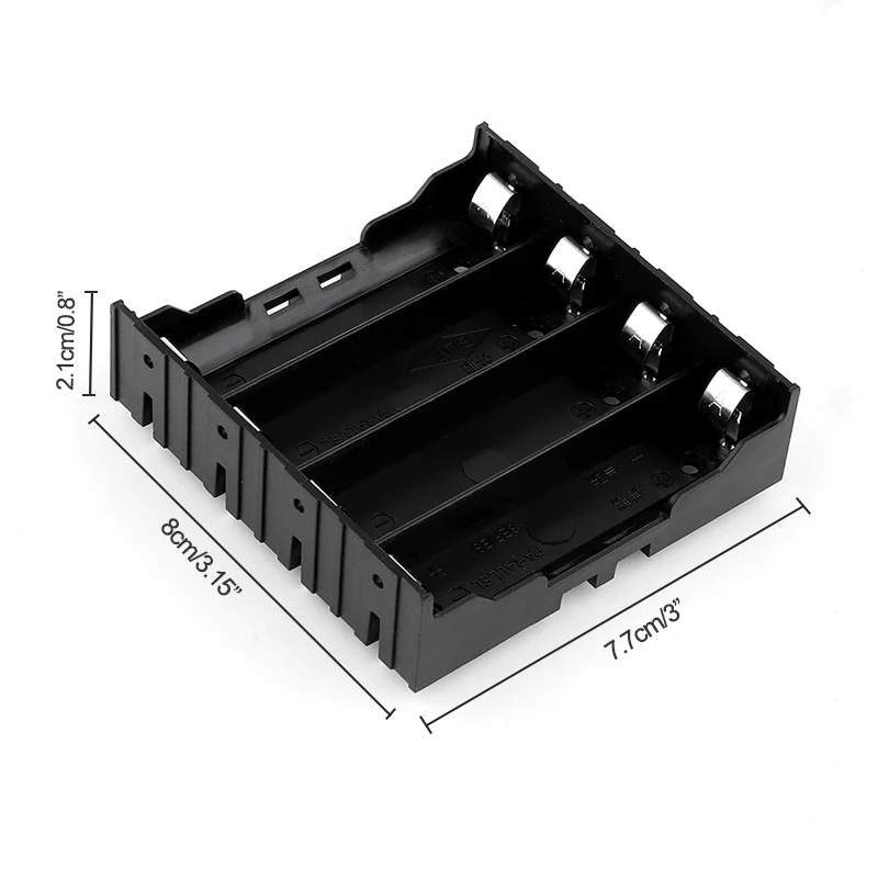 ABS 18650 Black Power Bank custodie 1X 2X 3X 4X 18650 batteria fai da te di alta qualità 1 2 3 4 Slot batterie contenitore con perno rigido - immagine 5