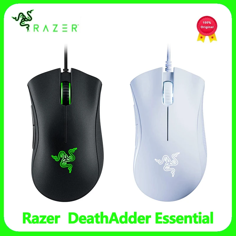 Razer DeathAdder 유선 게이밍 마우스, 6400 DPI 광학 센서, 프로그래밍 가능 버튼 5 개, 기계식 스위치, 게이머 선물, 정품