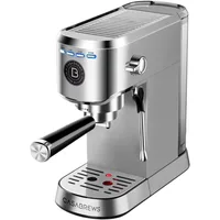 20 Bar Espresso Machine with Milk Frothing System, Stainless Steel, Silver, New 1