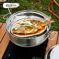CLS&NOBANA Newset Outdoor 304 Stainless Steel Travel Portable Barbecue Camping Household Large Soup Basin Small Shallow Plate 2