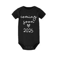 Baby Announcement Coming Soon 2025 Newborn Baby Bodysuits Summer Boys Girls Romper Body Pregnancy Reveal Clothes 4