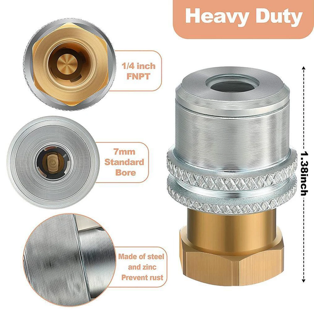 1/2Pcs Lock On Air-Chuck 1/4NPT Closed Flow Brass Tire Air-Chuck For Inflator Gauge And Air Compressor Tire Repair Tools