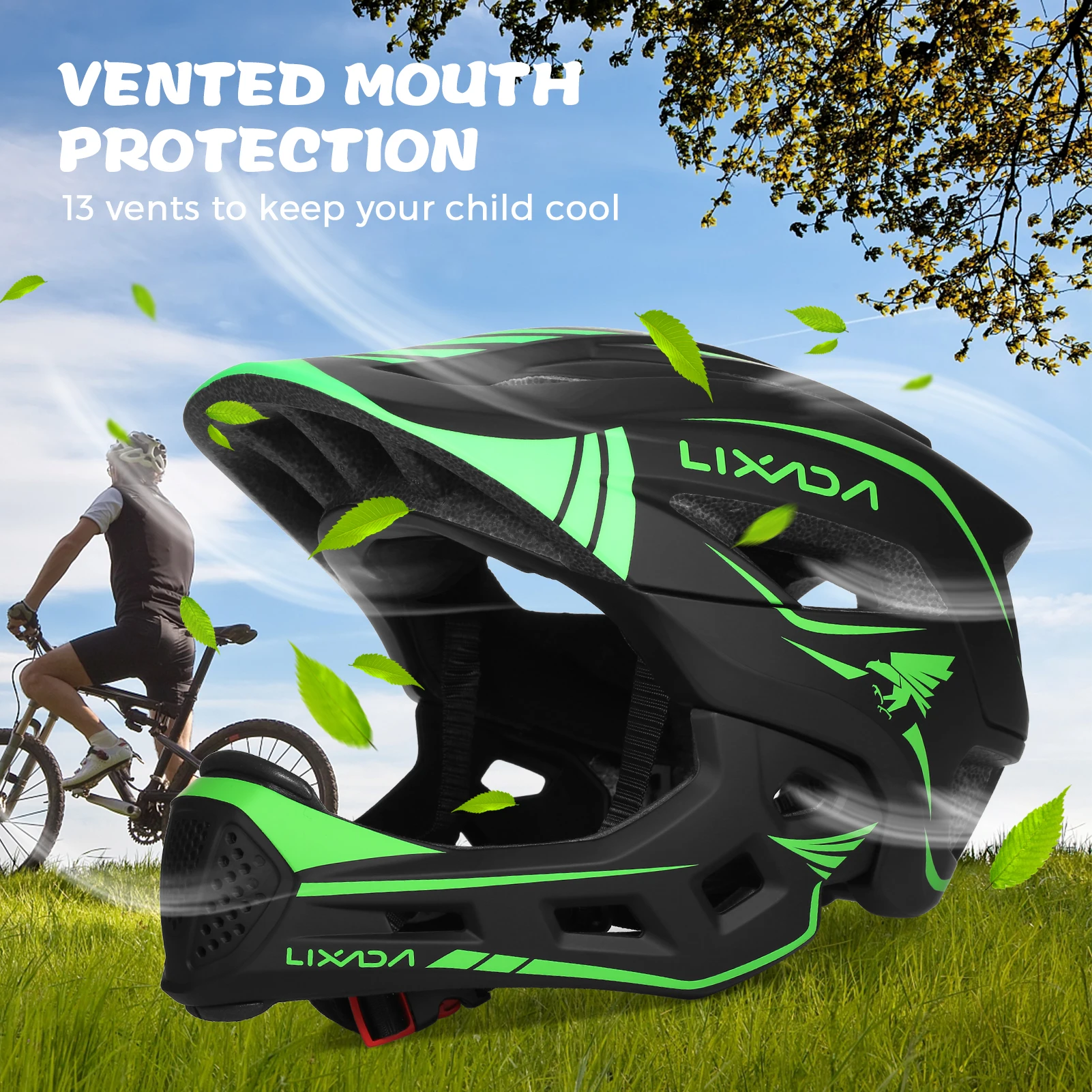 Lixada Kids Detachable Full Face Helmet Children Sports Safety Bike Helmet Protective Gear for Cycle Skateboarding Roller Skatin 2