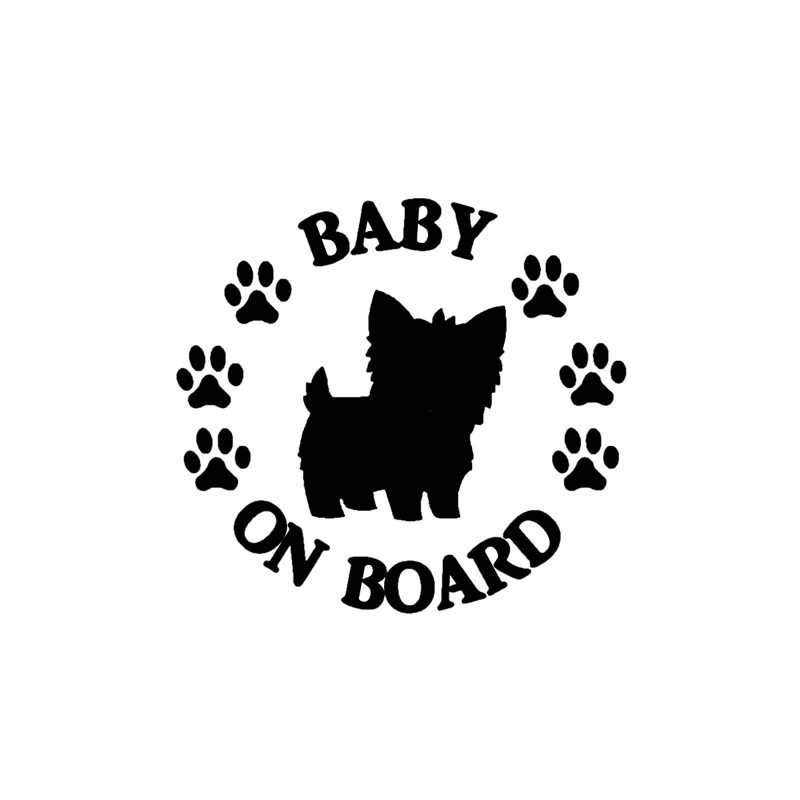 

BABY ON BOARD Terrier Dog Vinyl Motorcycle Car Sticker Decal 10cm