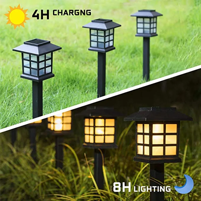 led light Outdoor Solar Lamp Pathway Lights solar panel Waterproof for Garden Landscape Yard Patio Driveway Lighting string solar lights