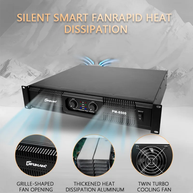 FUHAM PM8500 오디오 파워 앰프 2채널 순수 파워 앰프 1500W 전문 라이브 공연 디스코 DJ 스피커 앰프