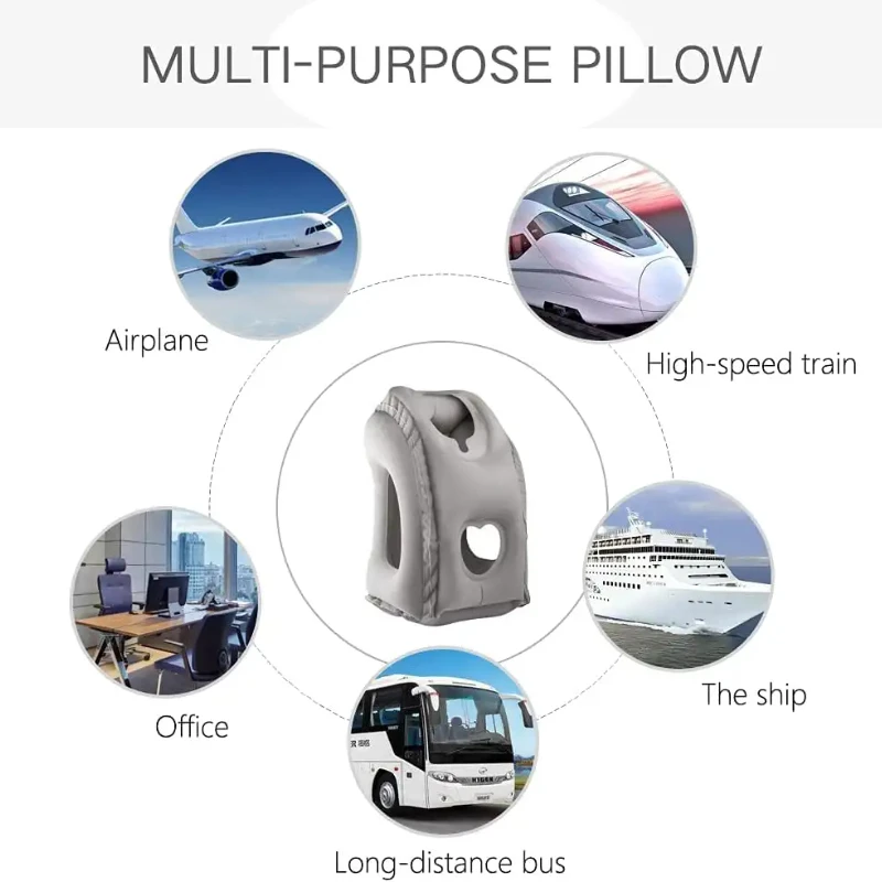 Inflatable Air Cushion Travel Pillow PVC Headrest Portable Chin Support Cushions for Airplane Plane Car Office Rest Neck Pillows