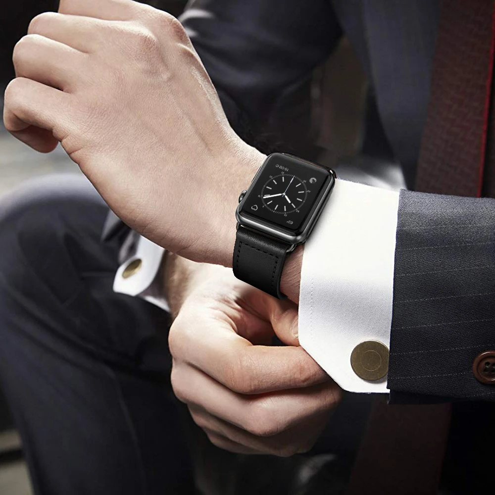 Premium Leather Watch Band - Elegant Wrist Strap Bracelet