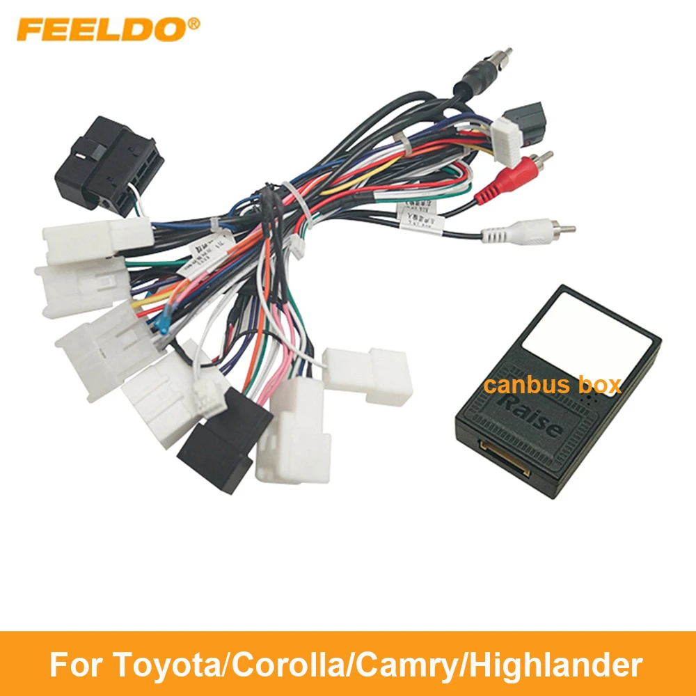 

Автомобильный 16-контактный аудио жгут проводов FEELDO с Canbus-коробкой для Toyota Corolla Camry Highlander стерео Монтажный провод адаптер