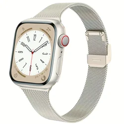 Elegant Metal Milanese Strap - Premium Silm Bracelet Belt - S11 - 10 46mm (Starlight color)
