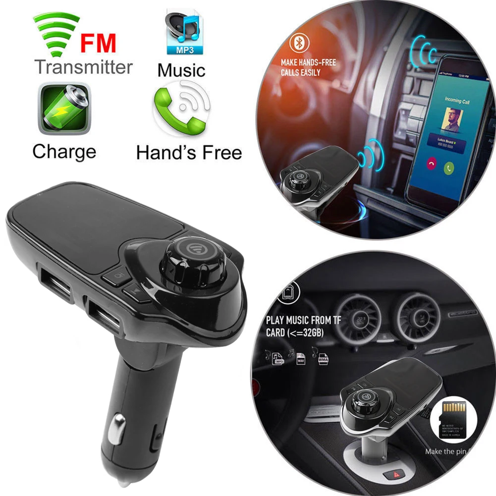 1.44" LCD Screen Car Bluetooth-compatible FM Transmitter Hands-free Car Kits 2 USB Charger MP3 Player w/ MIC Accessories bluetooth audio adapter,fm transmitter,car mp3 player