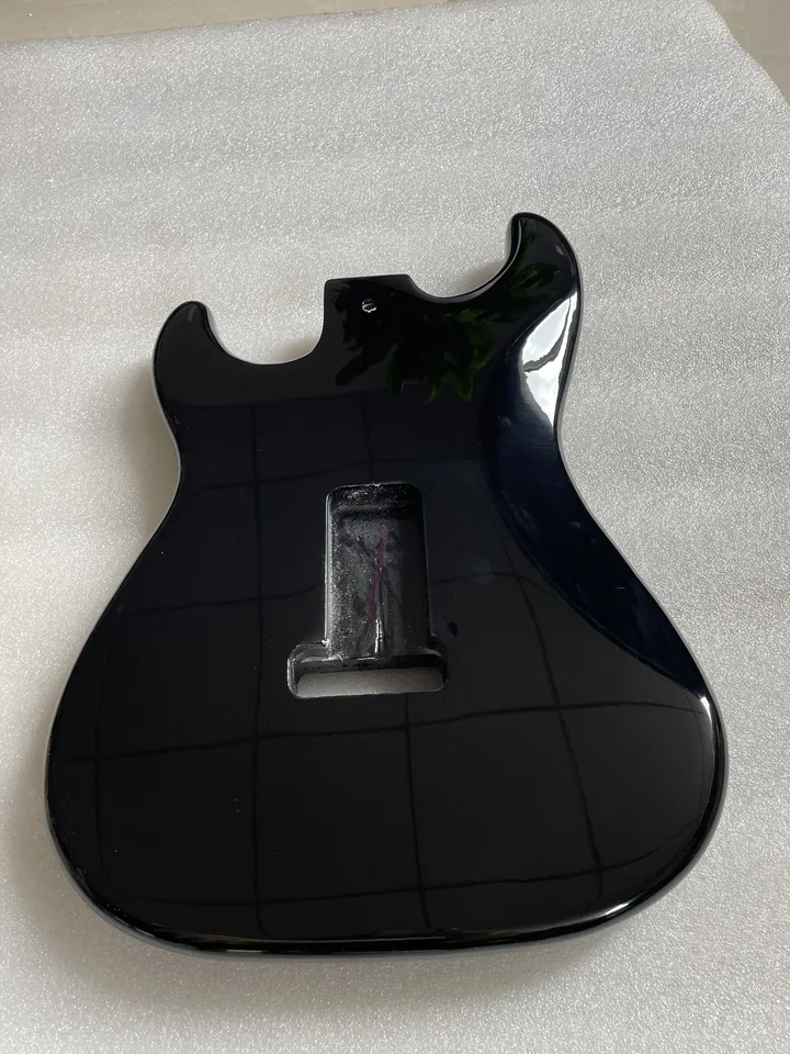 フロイドローズ-エレキギターボディ、ブランクバレル、ブラックグロス