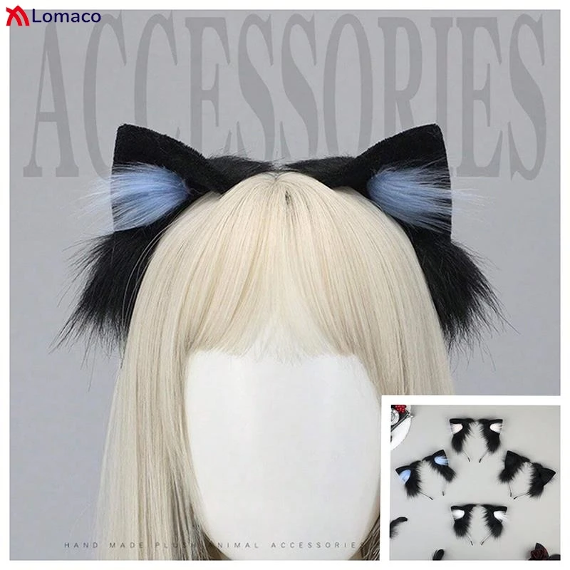 Cerchietto Per Capelli Con Orecchie Di Gatto In Morbido Peluche – Fascia Per Trucco, Cosplay, Halloween, Lavaggio Viso