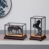 Purple Sandalwood Display Stand Glass Cover Decorations Display Box Dust Cover Storage Box Decorative Tray Closet Organizer 1