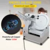 Automatic Meat Slicer, Electric Food Slicer 370W+550W, Stainless Steel, Adjustable Thickness 0-16mm, Home & Commercial Use 2