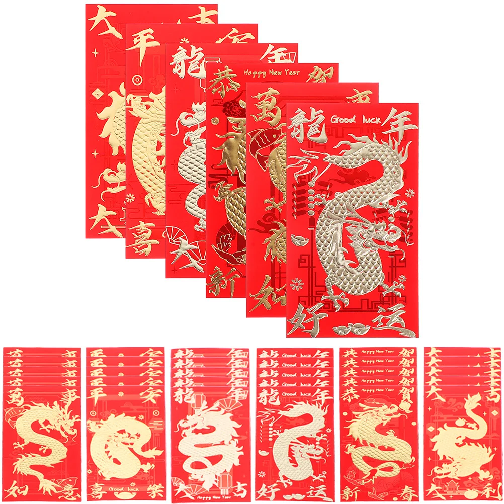 

Конверты для денег, 36 шт., бумажные пакеты с рисунком дракона