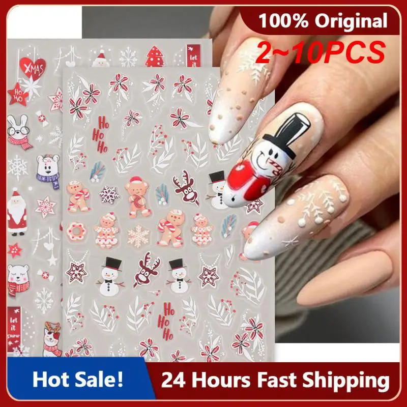 

2~10PCS New Frosted 3D Nail sticker Art Sliders Cute Mushroom Rabbit Maple Leaves Nails Decorations Decals Manicure Accessories