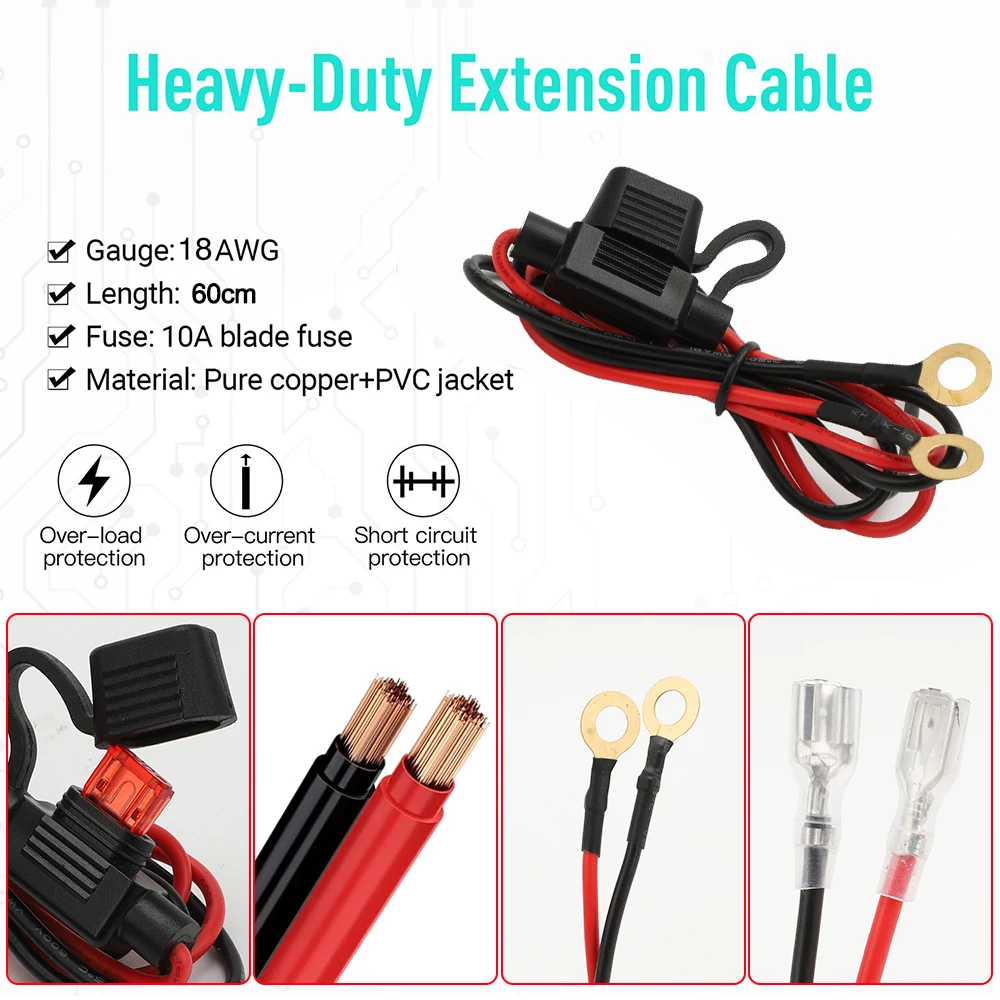 2Pcs/set Car Fuse Holder Mini Blade Adapter Splash-proof Box for 12V 10A in Line Cutoff Switch Socket Damp Proof Fuse Socket