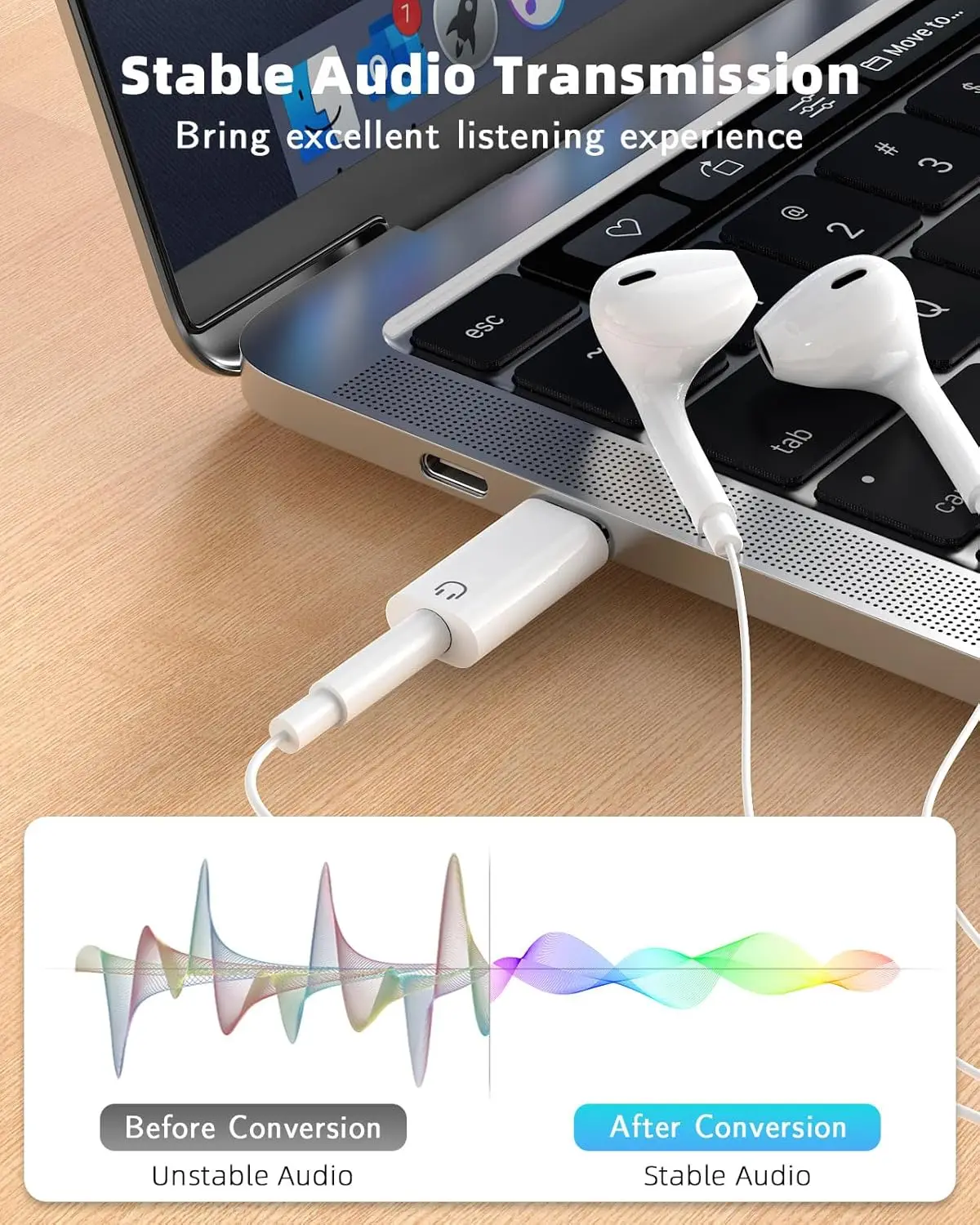 Compact USB-C to 3.5mm Audio Adapter