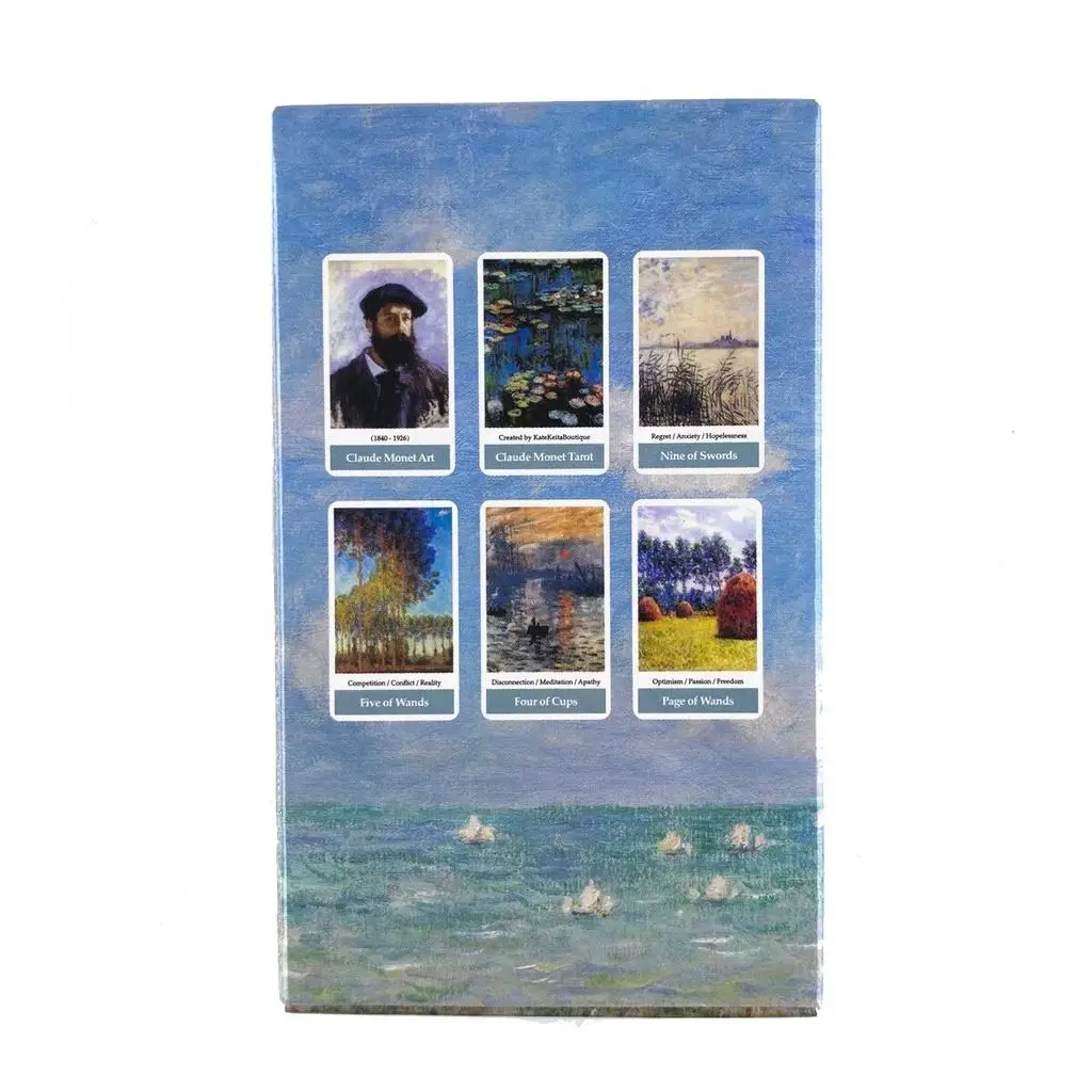 Claude Monet Impressionism art Tarot Deck Leisure Party Table Game Fortune-telling Oracle Cards With Guide Book 6