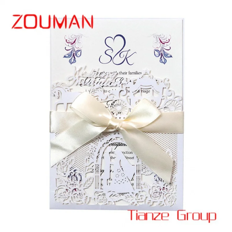 Custom , Custom Printing Glitter Paper Nice Greeting Invitation Card with Envelope Gold Paper Card/ Art Paper Wedding Decoration