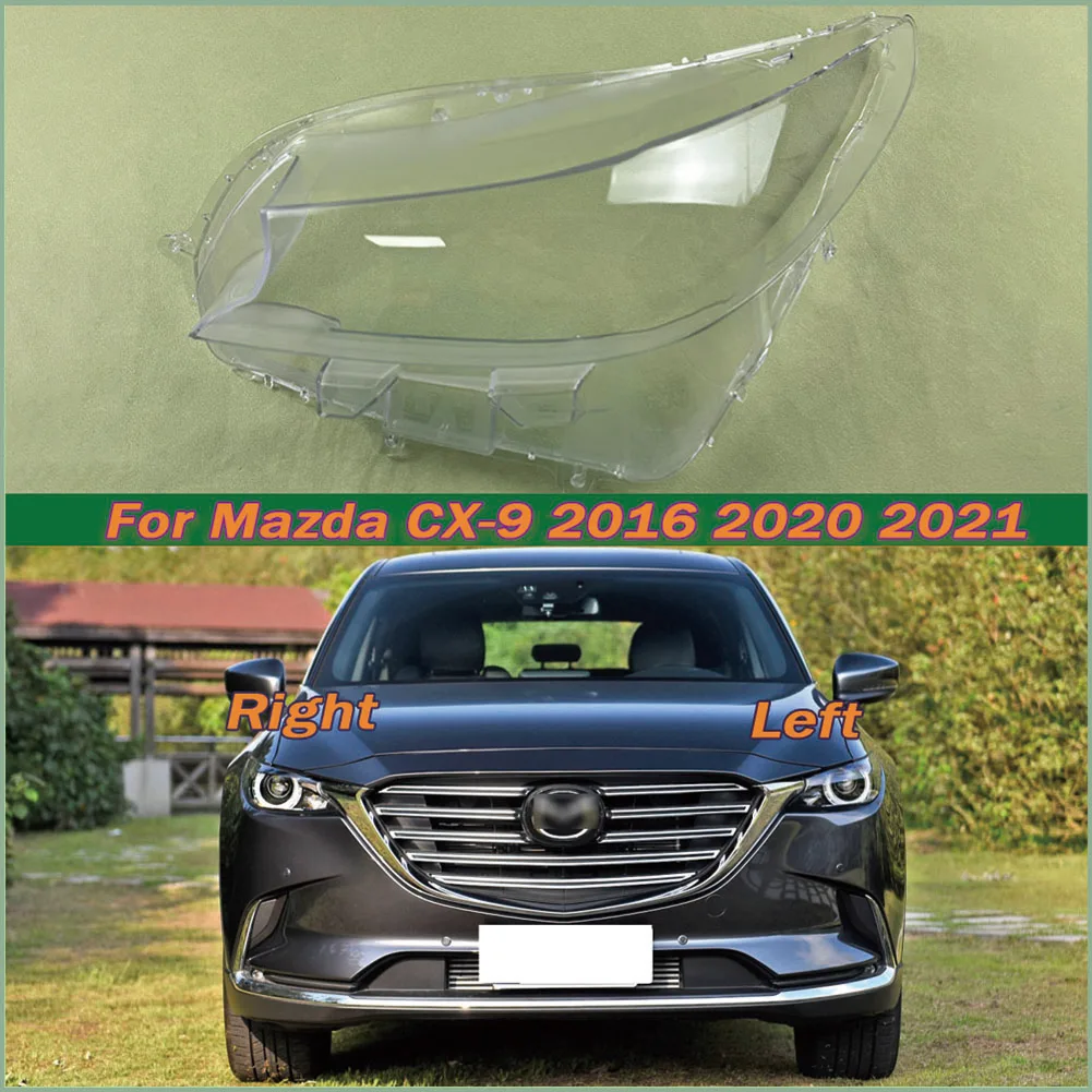 

For Mazda CX-9 2016 2020 2021 Front Headlamp Lamp Shell Transparent Headlight Cover Lens Plexiglass Replace Original Lampshade