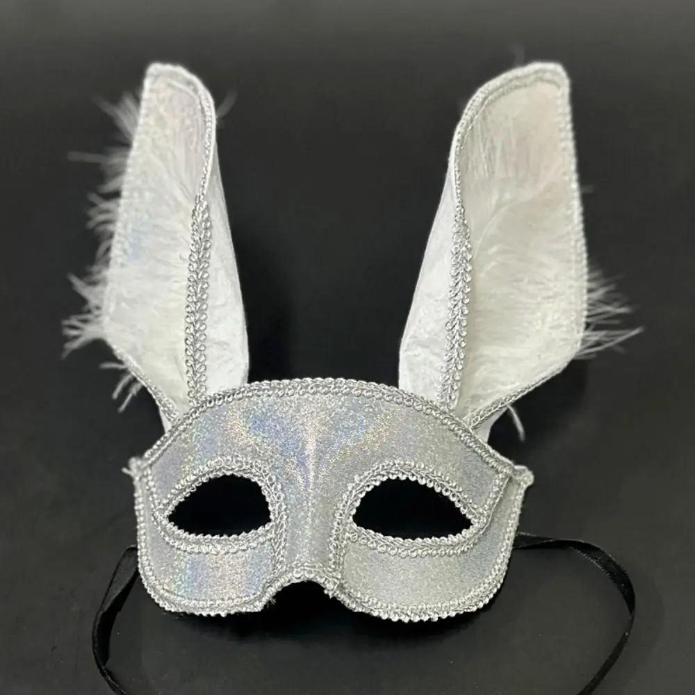 

Rabbit Mask Easter Makeup Party Props Adult DIY Masquerade Rabbit Girl Nightclub Half Face Mask Cosplay Eye Mask