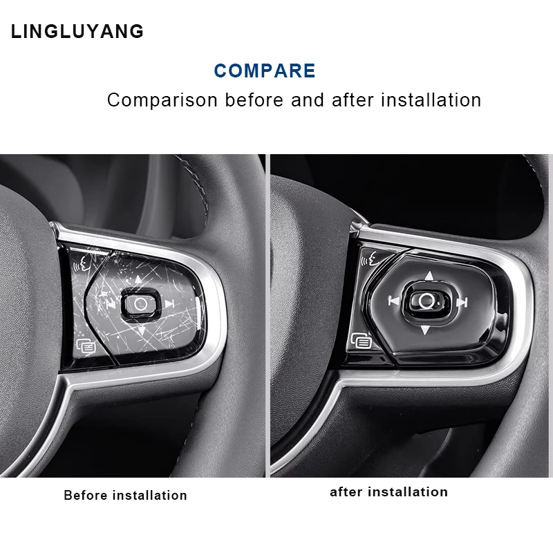 볼보 XC60 XC90 S60 S90 V60 V90 스티어링 휠 접착 버튼 스티커 인테리어 장