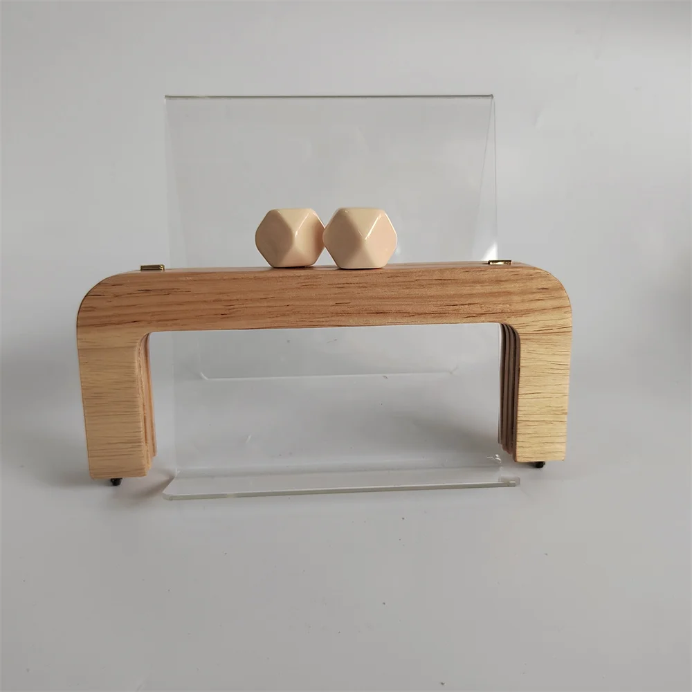 New 1 Sets Handmade Wooden Purse Frame Wholesale Diy Handbag Accessories Obag Handles 10 Colors V Shape Wood Purse Frames